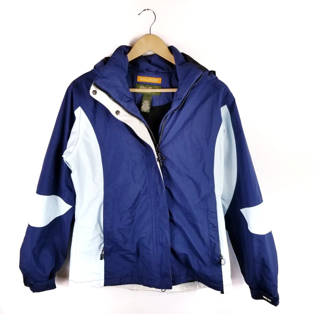 Eddie Bauer Performance Systems Blue Hooded Jacket Gore-Tex Women's Medium